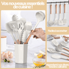 Ensemble d'Ustensiles de Cuisine Eloreva- 13 Pièces en Silicone