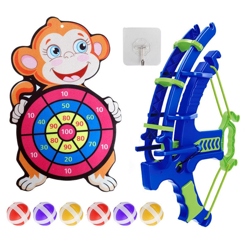 Jeu De Fléchettes Velcro Pour Enfants - Cible 66 Cm, 6 Balles Collantes, 6 Fléchettes, Jeu Intérieur/extérieur