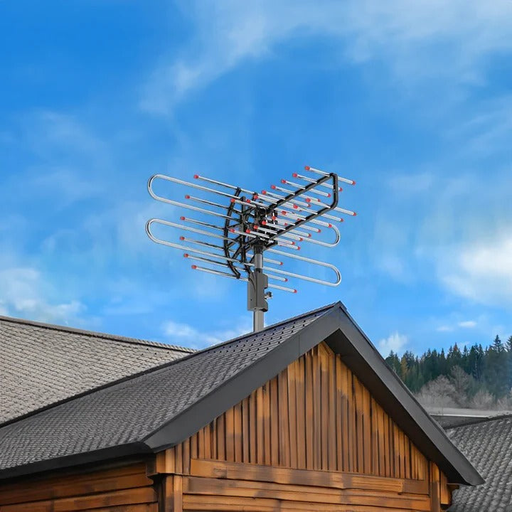 Antenne TV extérieure longue portée 500+ miles avec UHF/VHF/FM radio