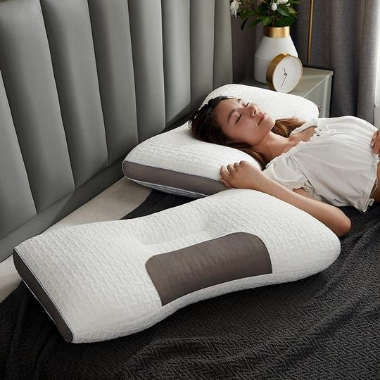 Oreiller Hybride pour Dormeurs sur le Dos et sur le Côté – Soutien Optimal pour la Nuque et les Épaules