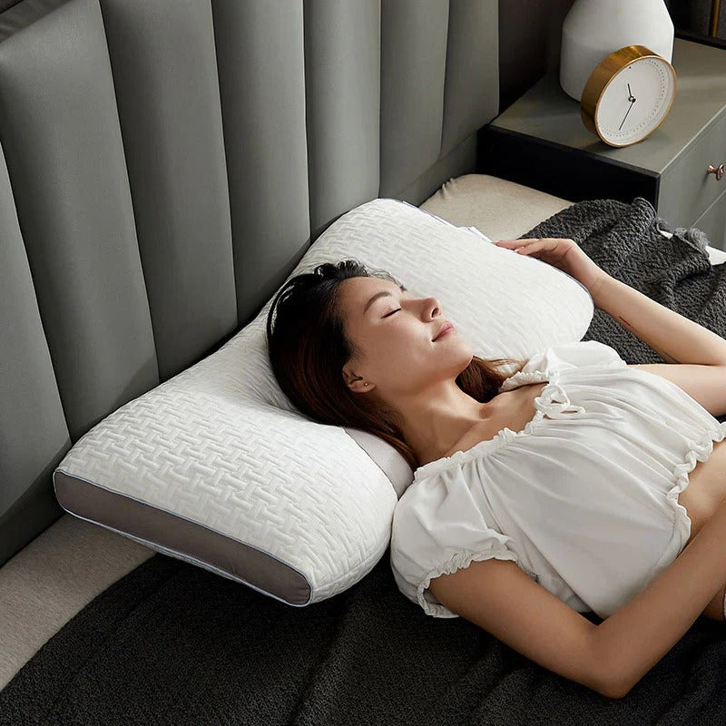 Oreiller Hybride pour Dormeurs sur le Dos et sur le Côté – Soutien Optimal pour la Nuque et les Épaules