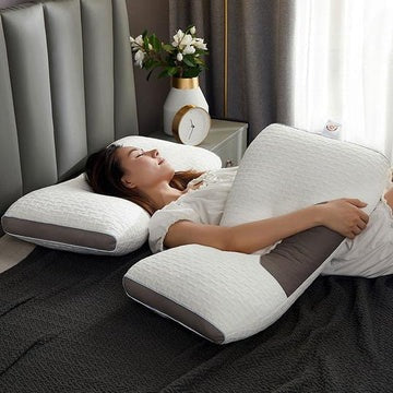 Oreiller Hybride pour Dormeurs sur le Dos et sur le Côté – Soutien Optimal pour la Nuque et les Épaules