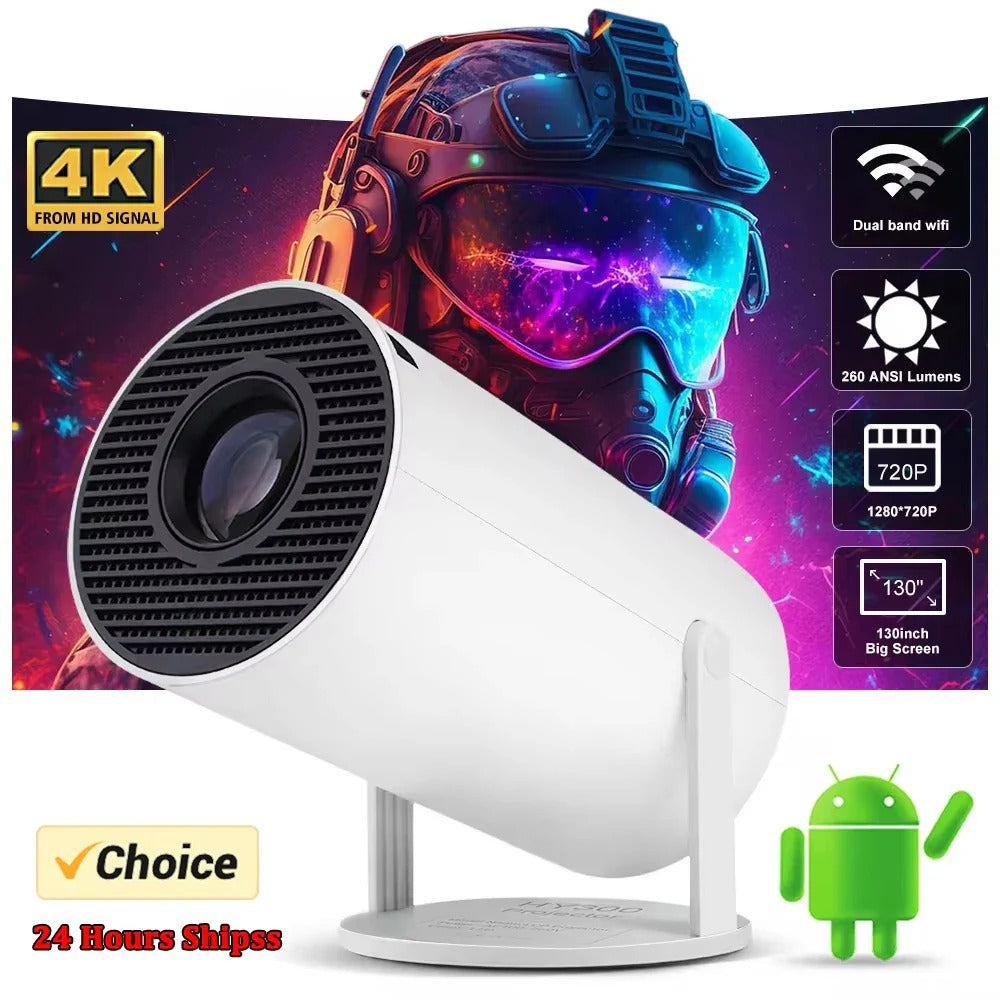 Projecteur Home Cinéma 4K pour Jeux Vidéo et Films en Plein Air